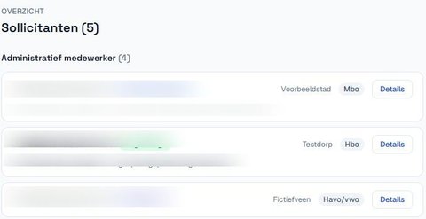 Sollicitanten overzichtelijk